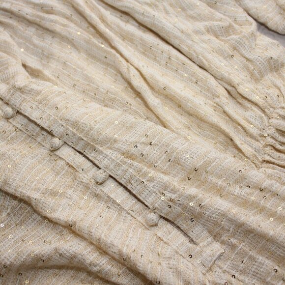 Free People Womens Little Shine Tunic NWT Sequins Cream Size Small Boho Peasant - Picture 9 of 10